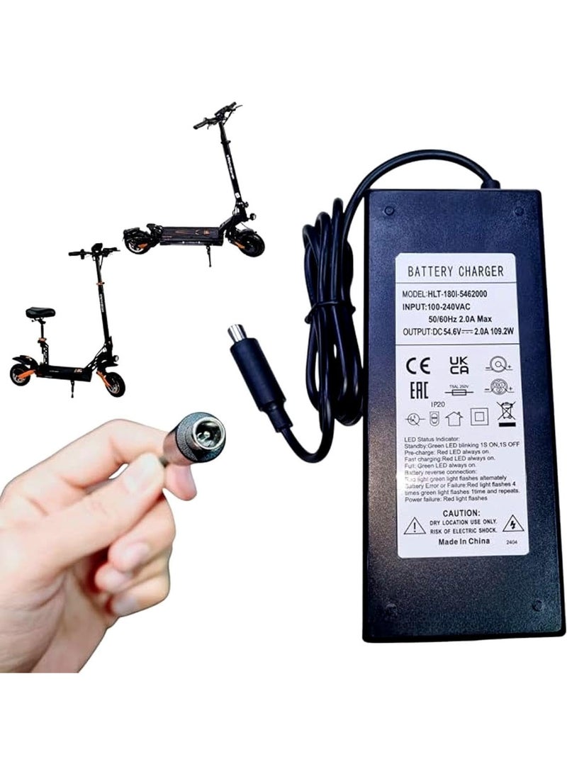 54.6V Charger for Kuko G2 pro, G2 pro max Scooter, One Hole Plug also use for all 50V to 58V Scooter, Fast Charging, Charging Indicator, Easy to Plug-in, easy to charge your Scooter anywhere. - Image 1